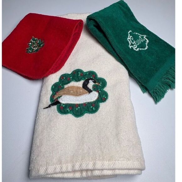 Mallard Duck Vintage Towel Christmas Set - Picture 1 of 9